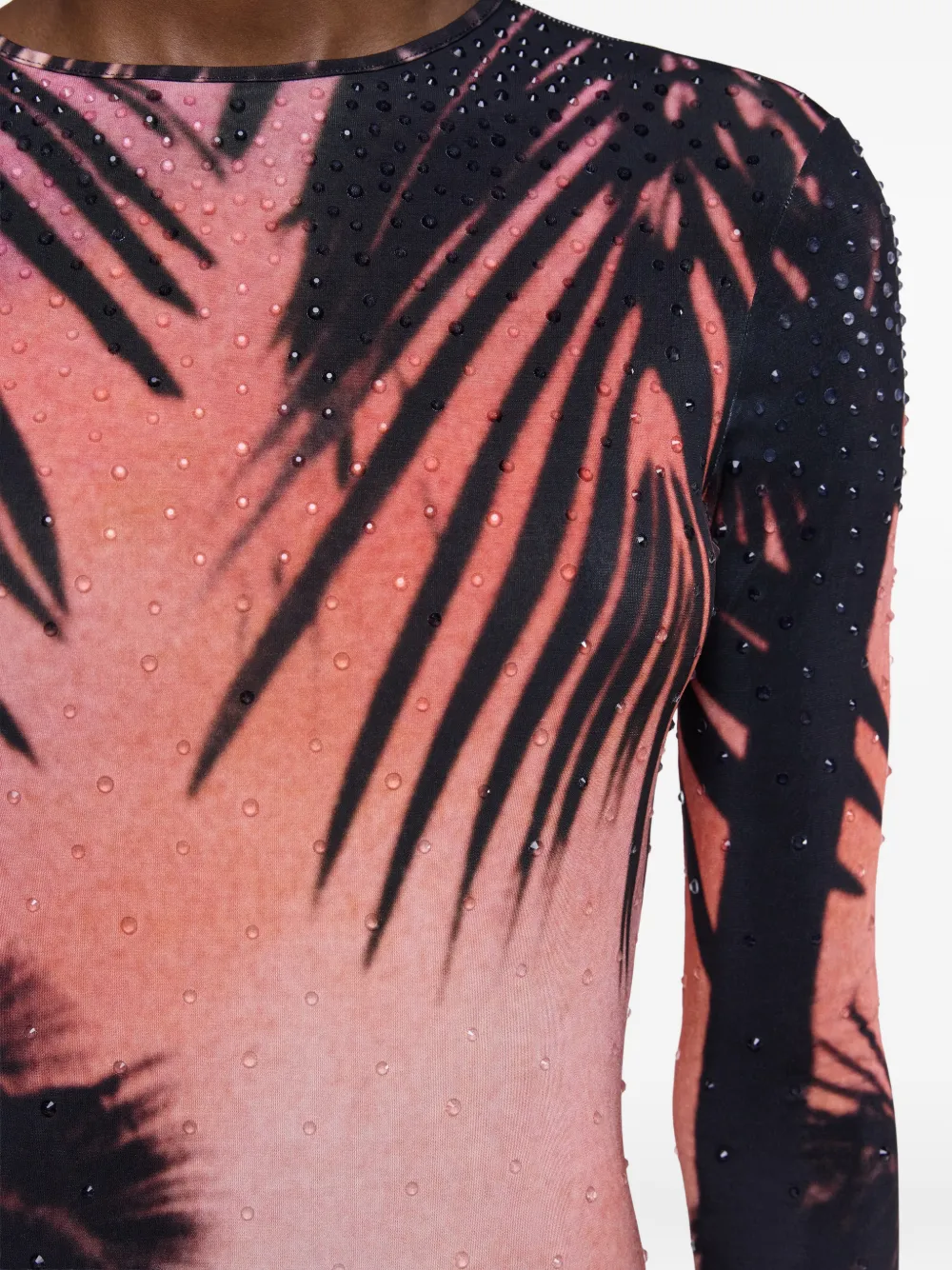 Rabanne Maxi-jurk met print Zwart