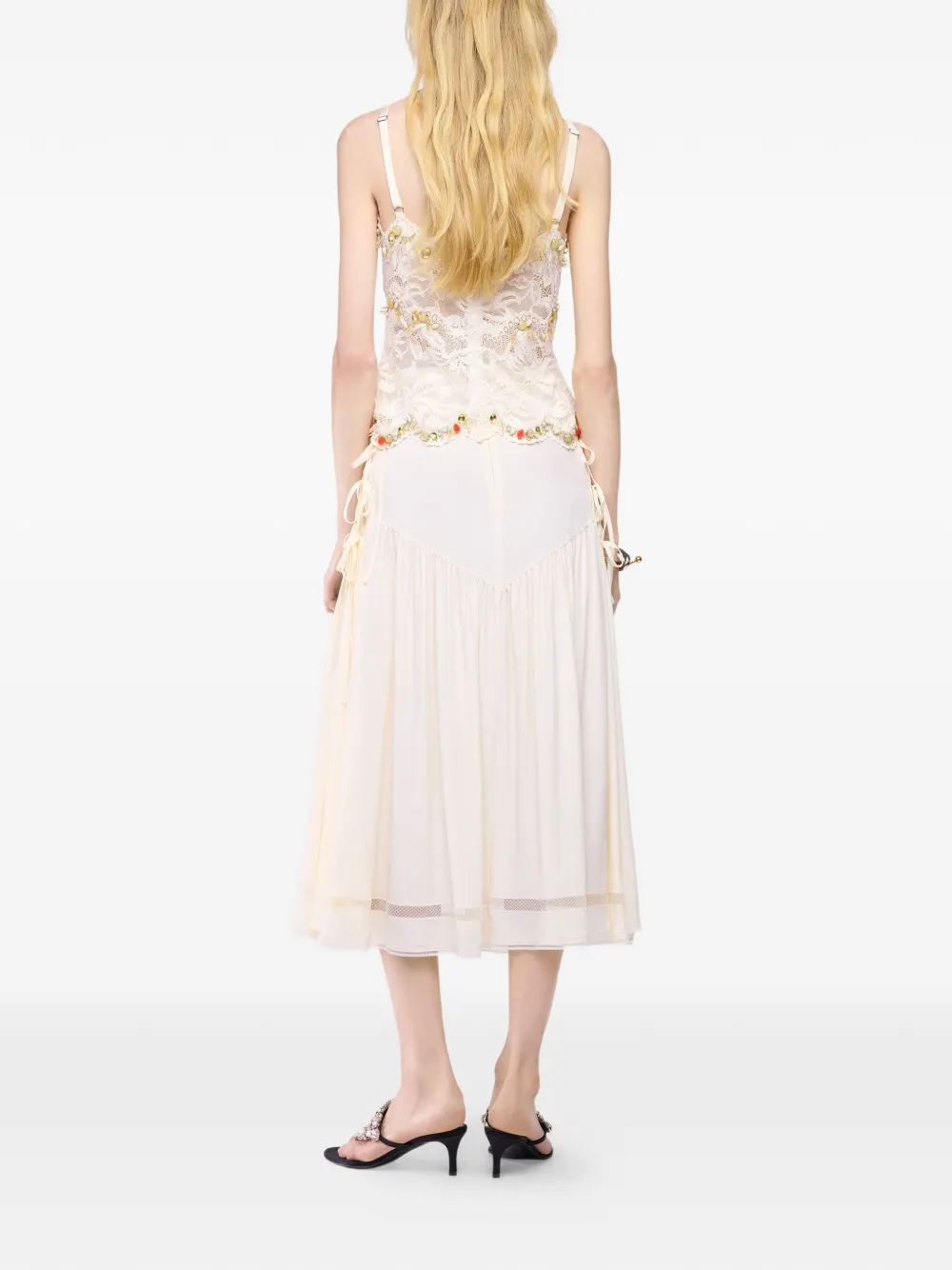 Rabanne Top met geborduurd kant Beige