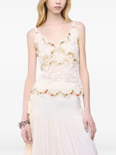 Rabanne Blusa com renda bordada