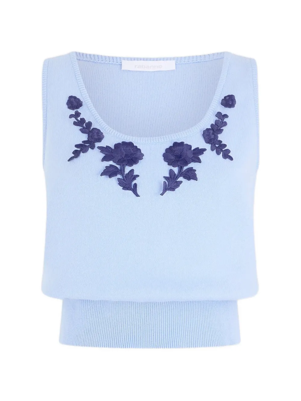 Rabanne Canotta con ricamo - Blu