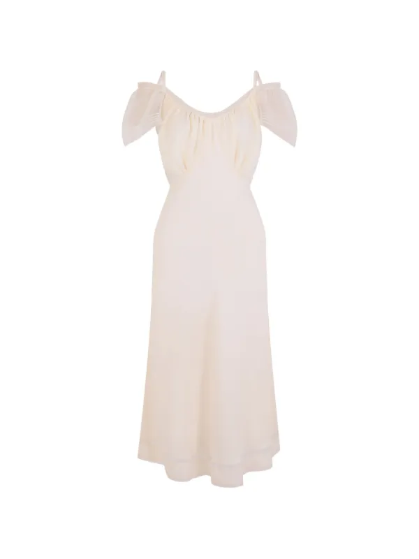Rabanne Tie-detail Midi Dress in Neutrals