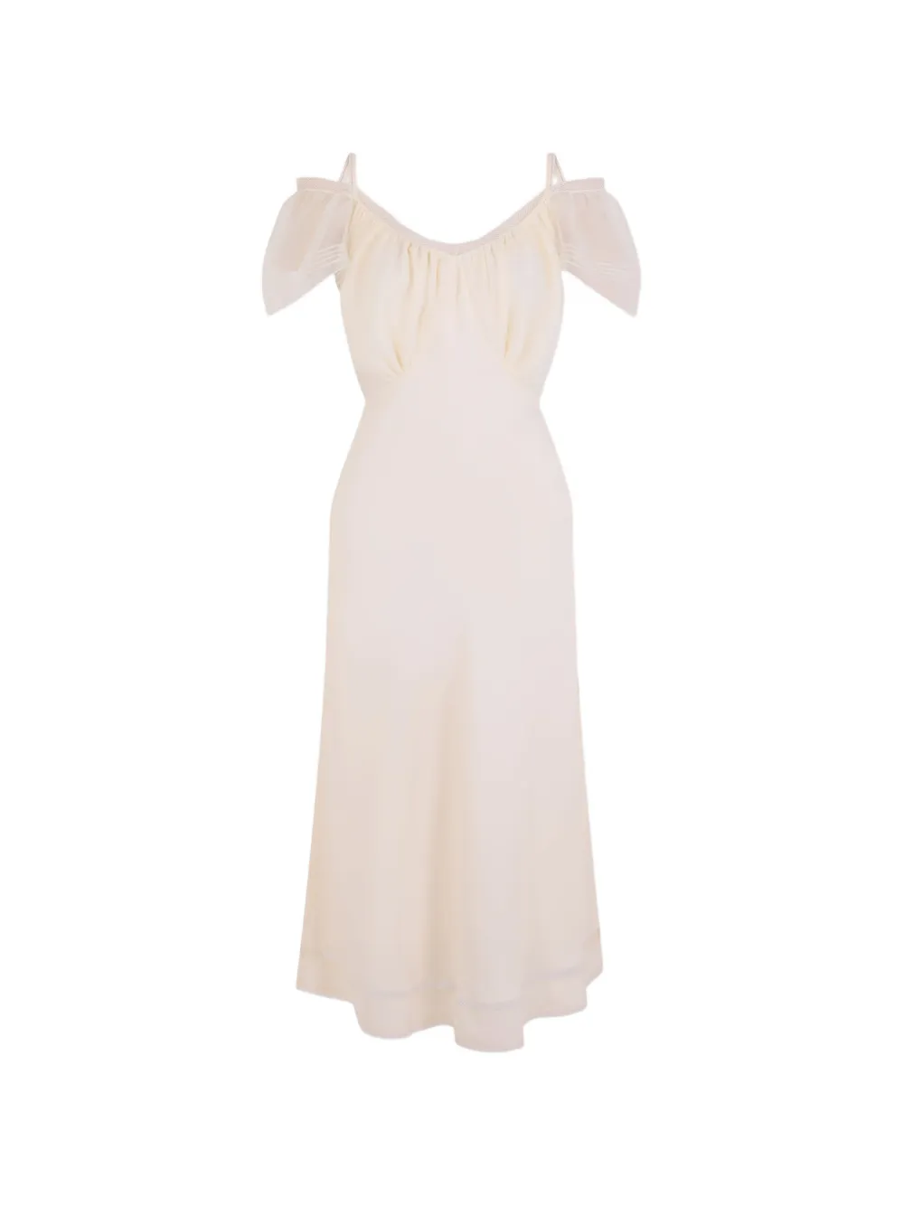 Rabanne Midi-jurk met gestrikt detail Beige