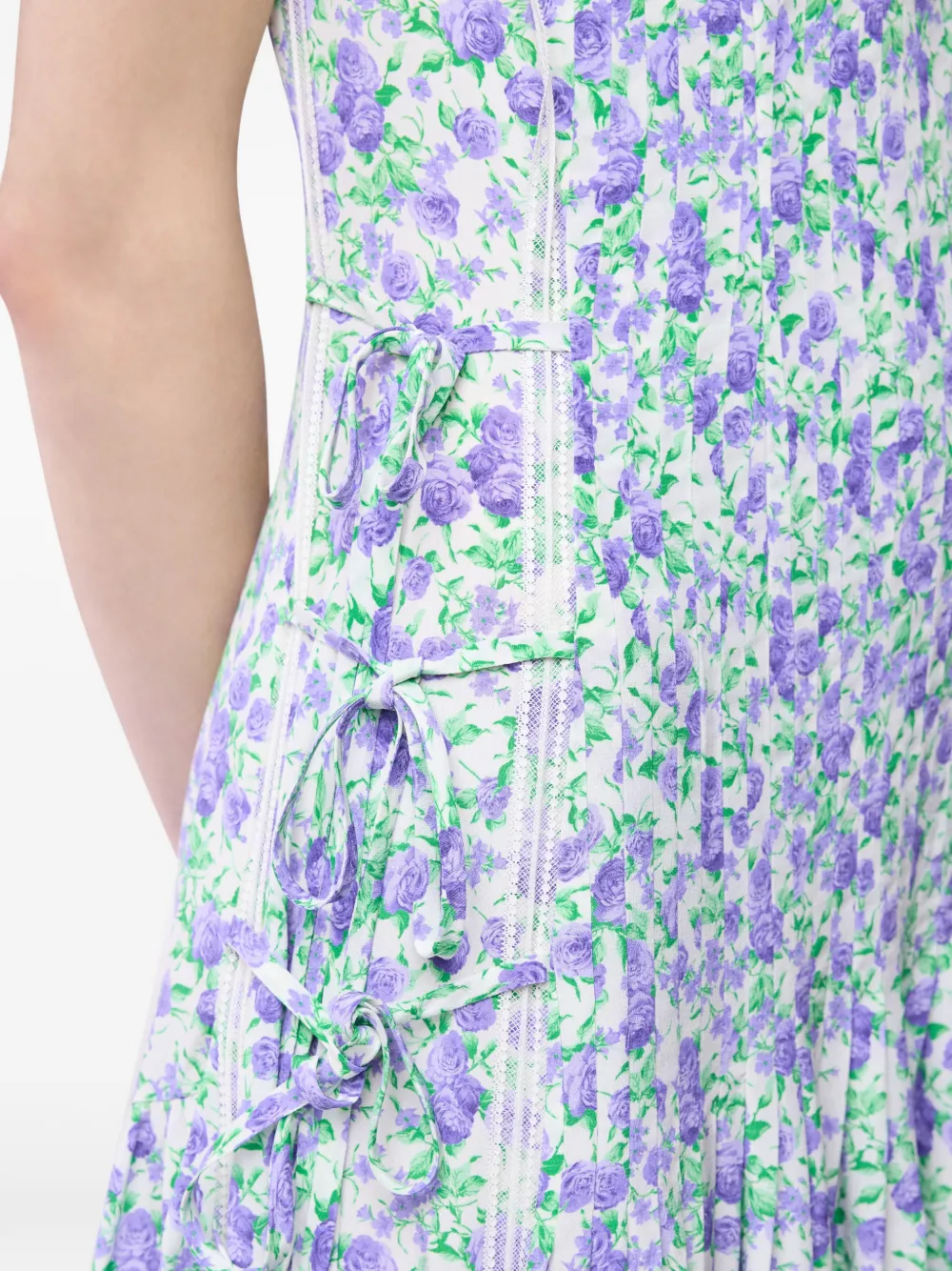 Rabanne Midi-jurk met bloemenkant Wit
