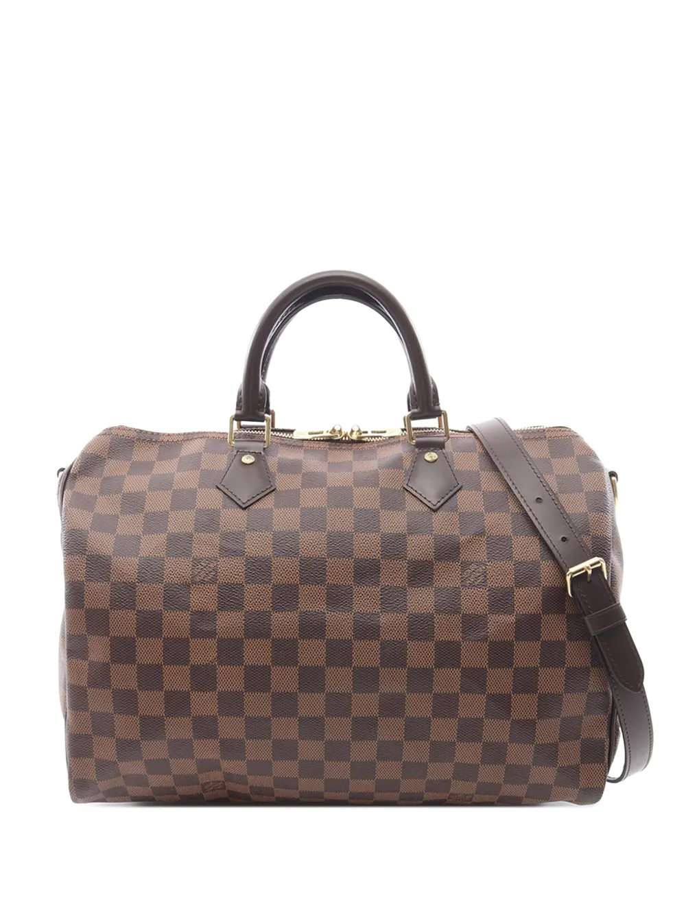 Louis Vuitton Pre-Owned Borsa a tracolla Speedy Bandouliere 35 in tela Damier Ébène 2017 - Marrone