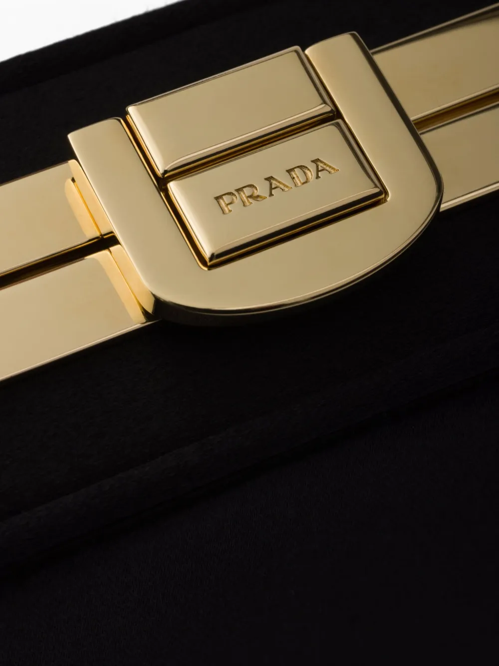 Prada Satijnen mini-clutch met schouderband Zwart
