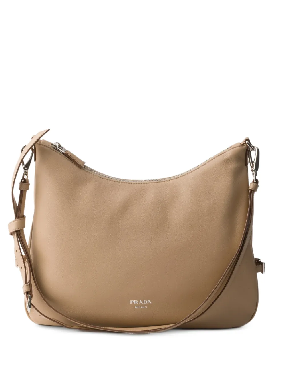 Prada Fold large leather shoulder bag - Toni neutri