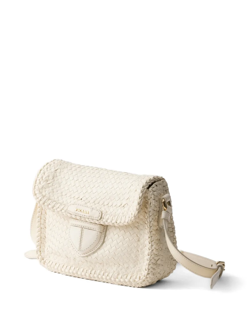 Prada Leren schoudertas Beige