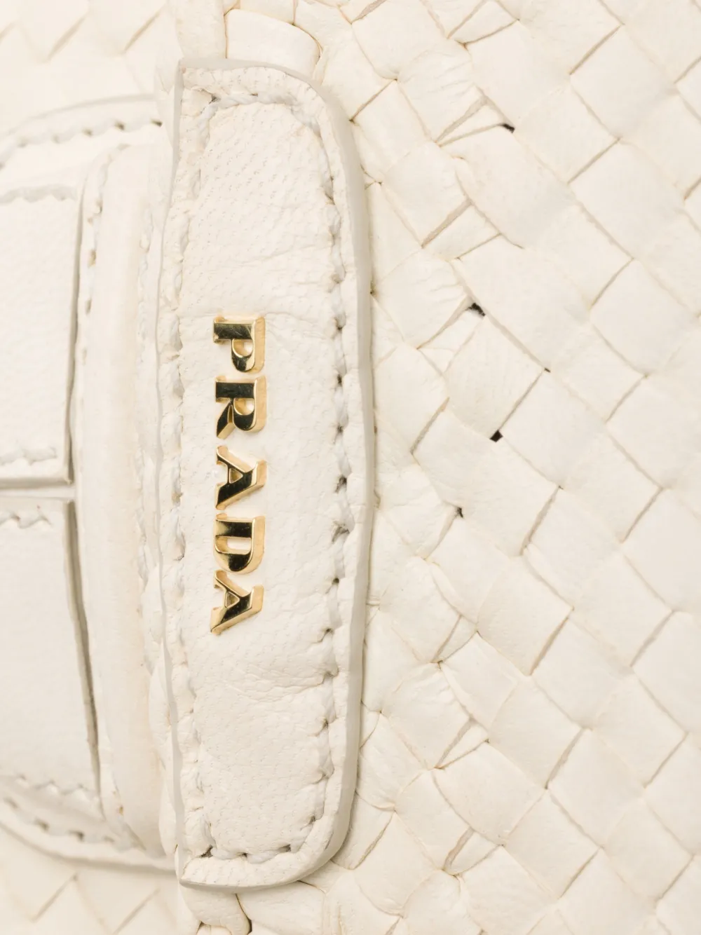 Prada Leren schoudertas Beige