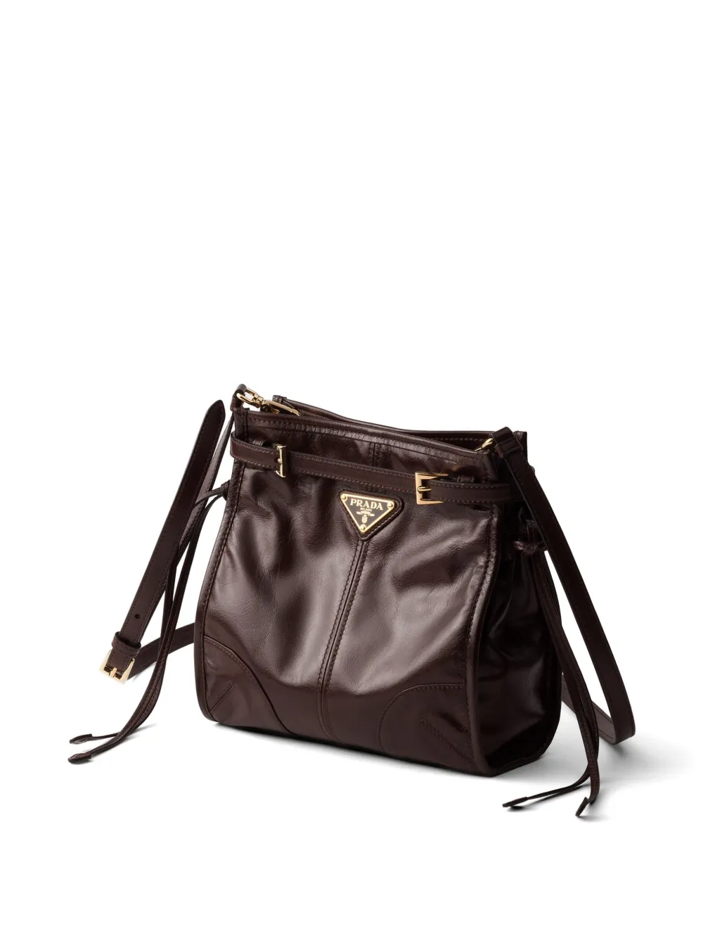 Prada Bonny leren mini-schoudertas Bruin