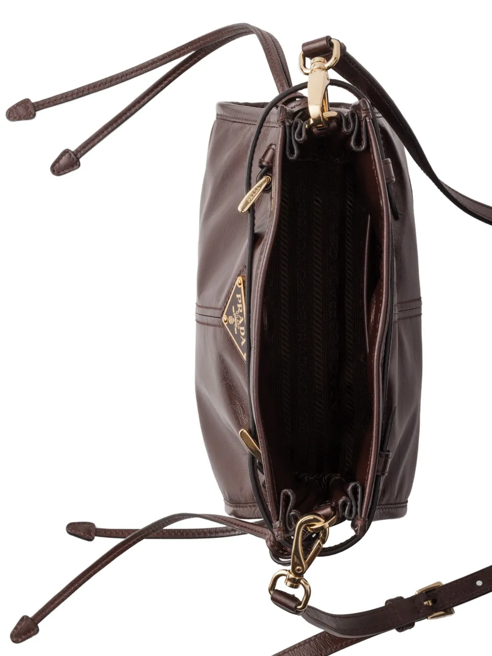 Prada Bonny leren mini-schoudertas Bruin