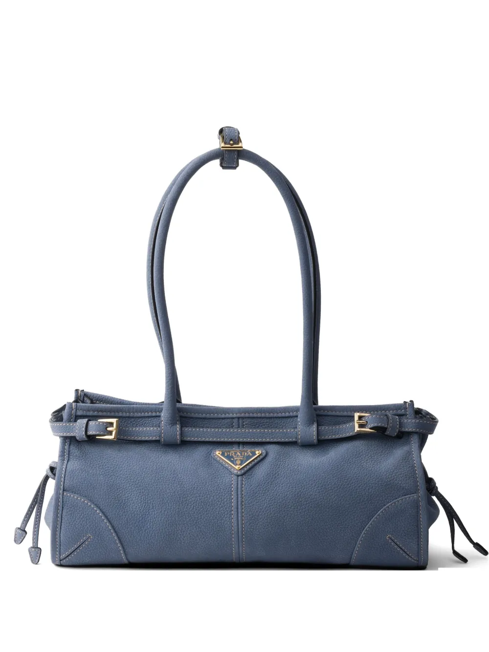 Prada Bonnie medium nubuck leather handbag - Blu