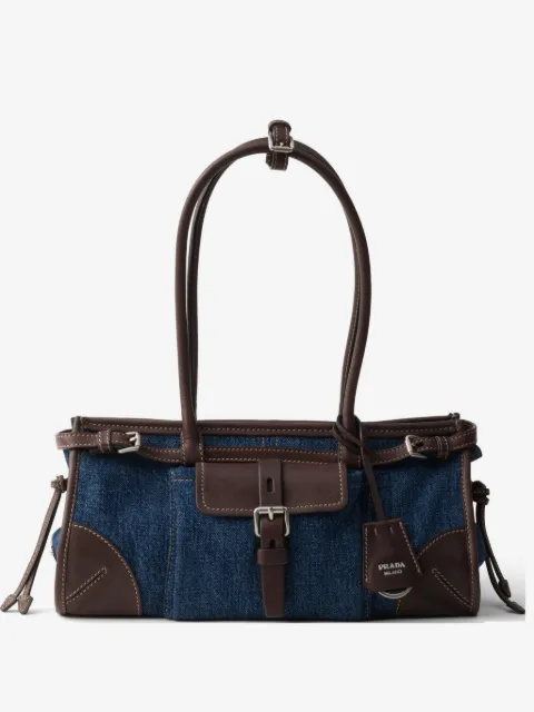 Prada Bonnie medium denim and leather handbag