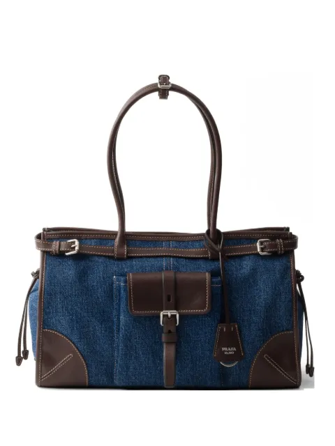 Prada bolso de mano Bonnie grande de piel y vaquero