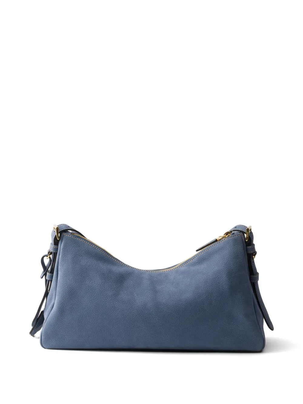 Prada Aimée grote nubuck leren schoudertas Blauw