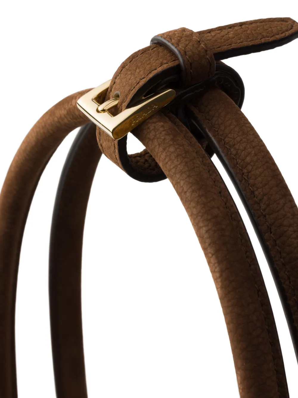 Prada Bonnie grote nubuck leren handtas Bruin