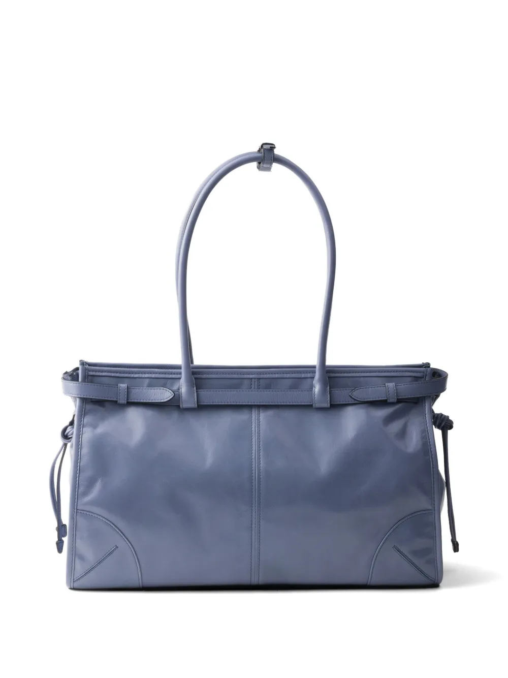 Prada Bonnie grote leren handtas Blauw