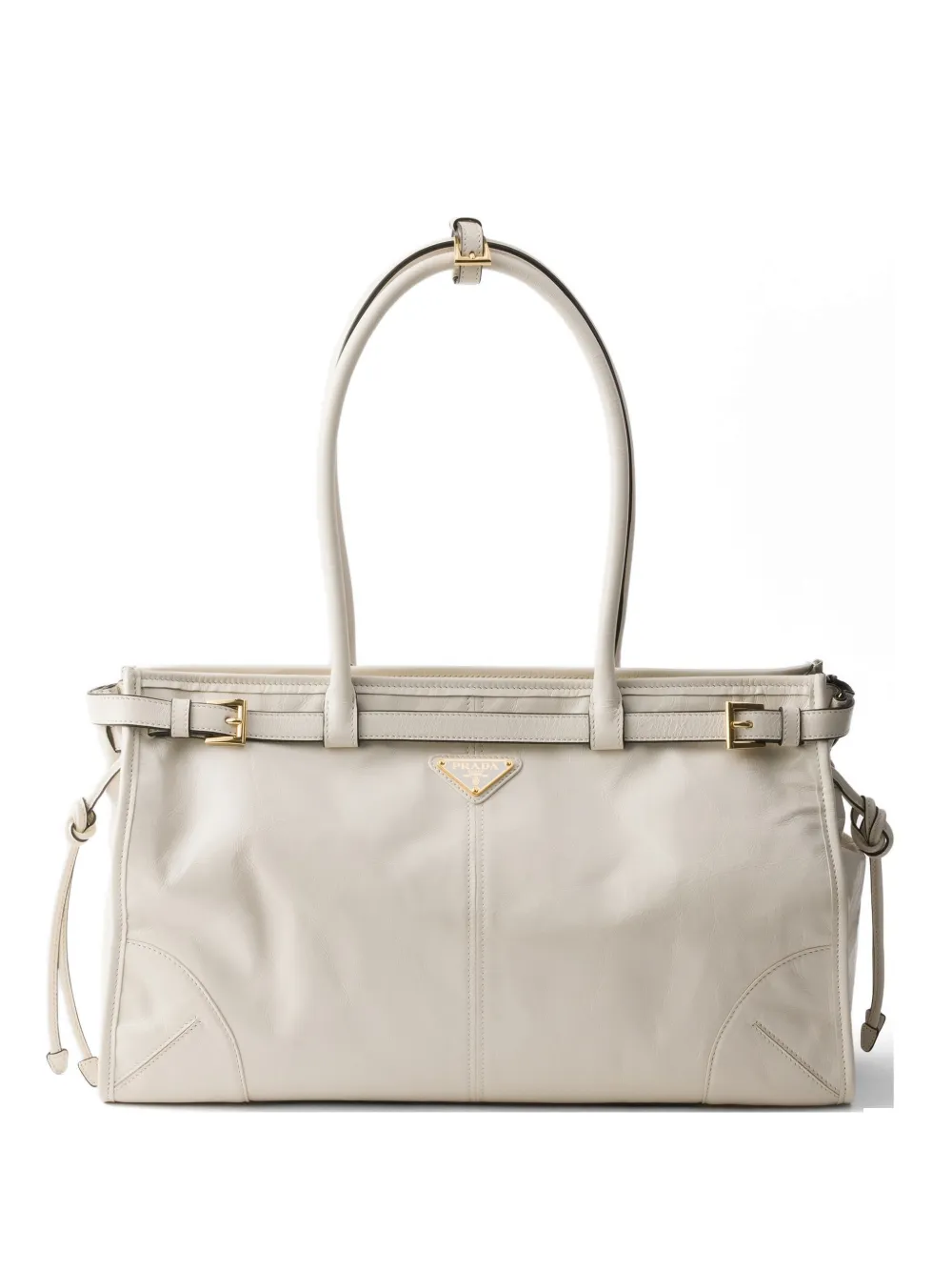 Prada Borsa a mano Bonnie grande in pelle - Toni neutri