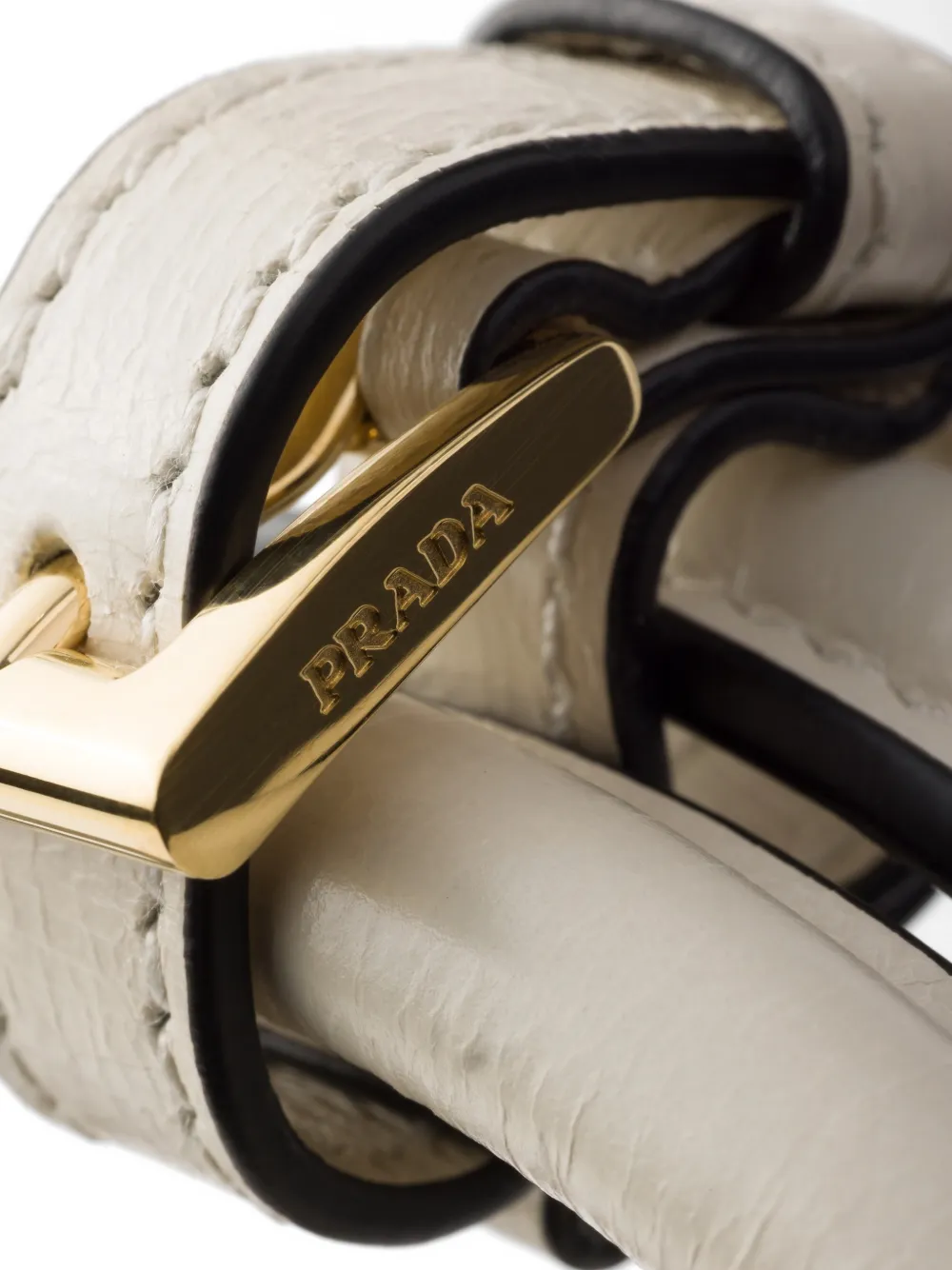 Prada Bonnie grote leren handtas Beige