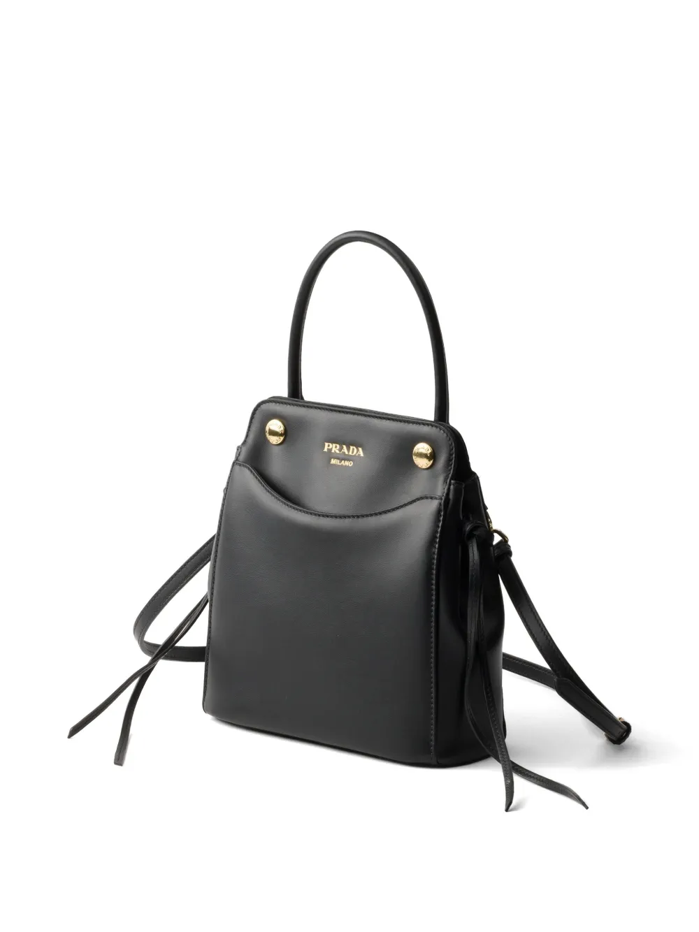 Prada Carry kleine leren handtas Zwart