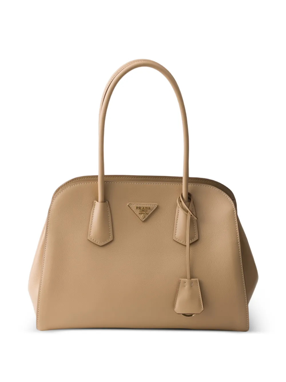 Prada medium leather tote bag - Neutrals