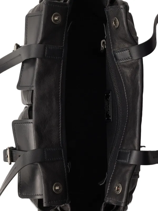 ♡M♡ PRADA ブラックレザー ハンドバッグ Prada ルート レザーハンドバッグ M | ブラック | FARFETCH JP