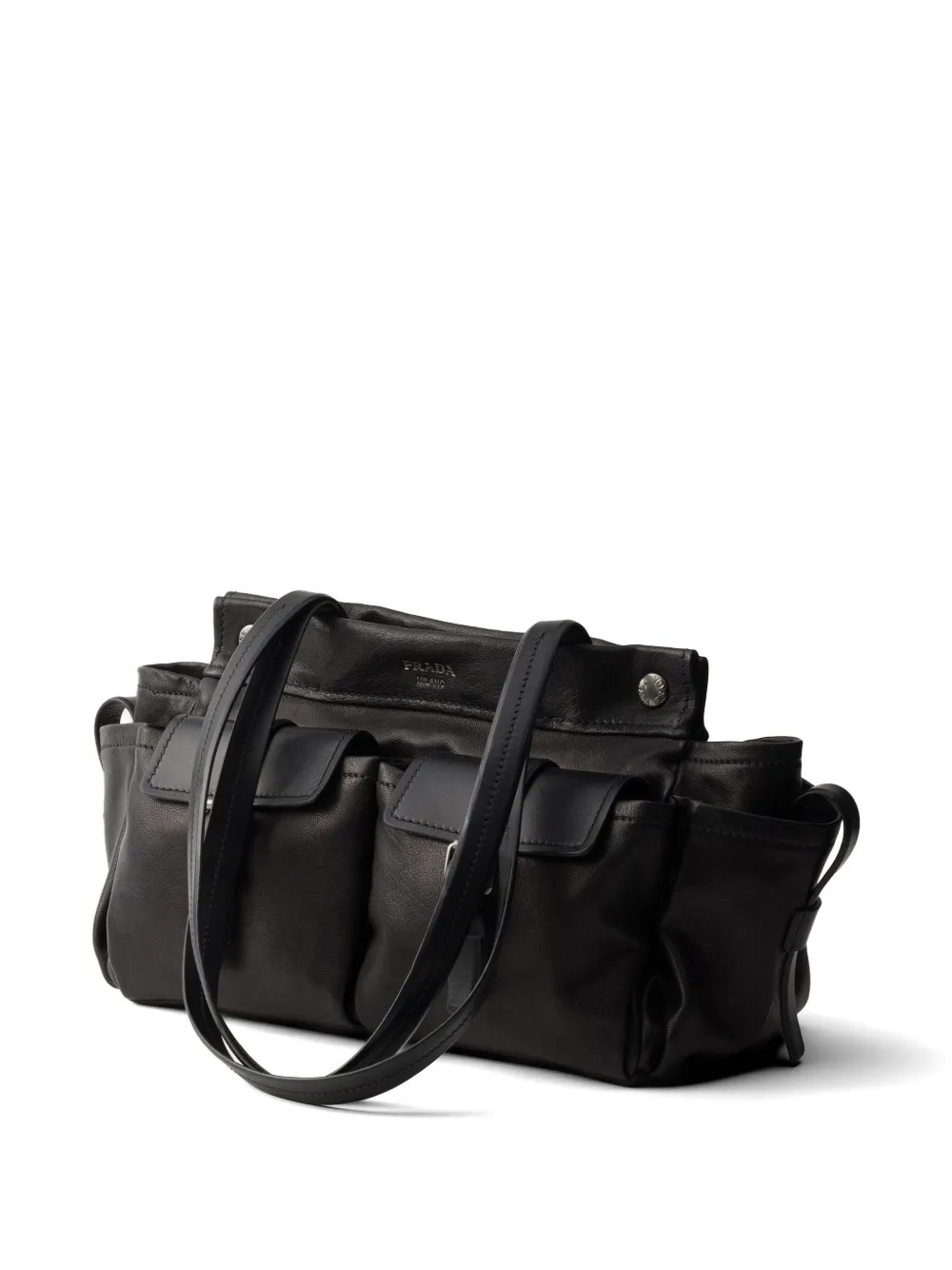 Prada Route medium leren shopper Zwart