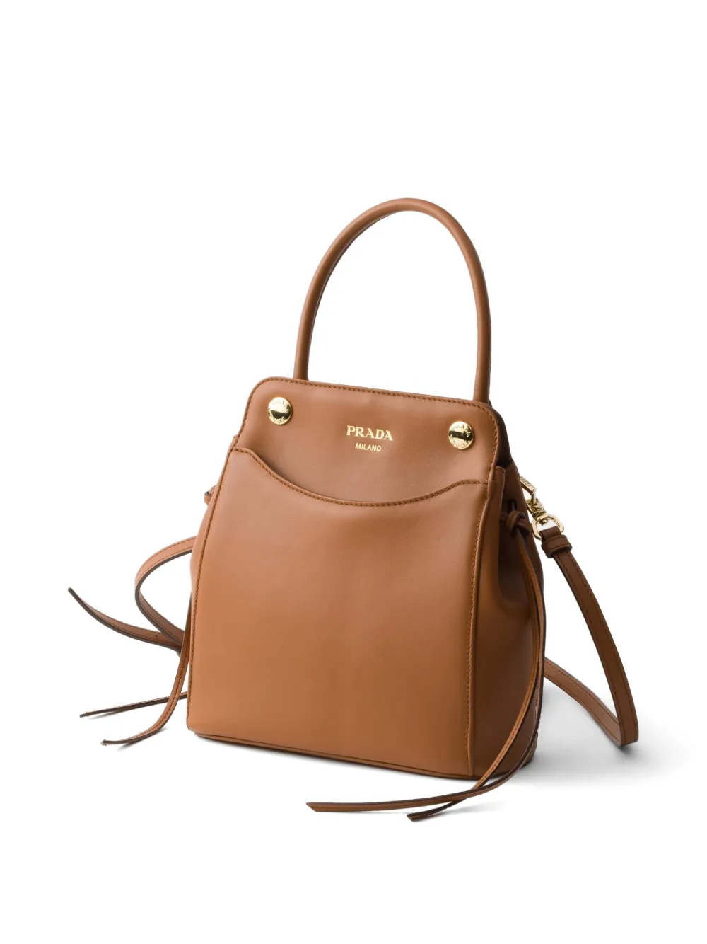 Prada Carry kleine leren handtas Bruin