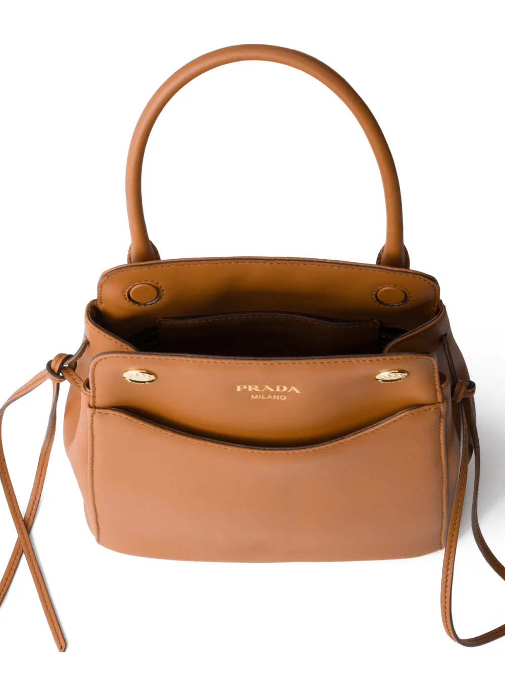 Prada Carry kleine leren handtas Bruin