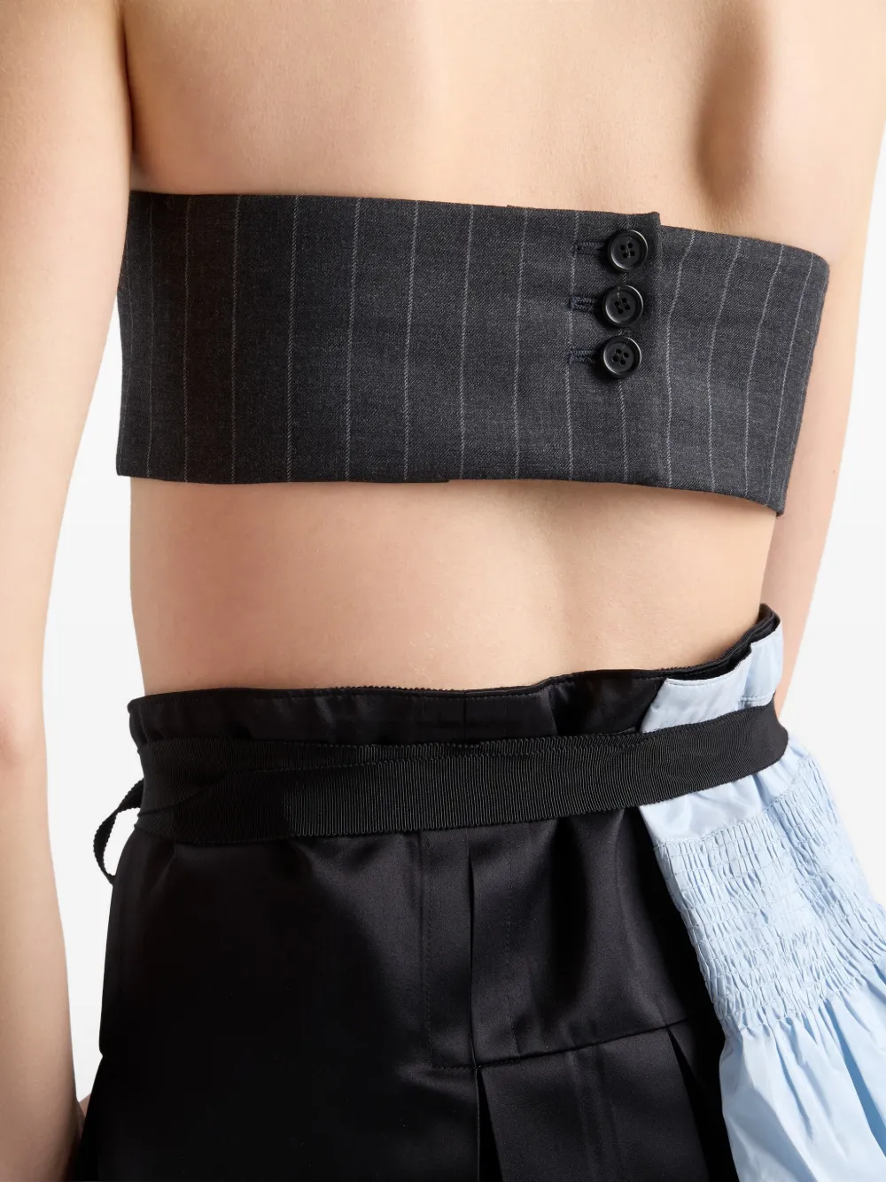 pinstripe wool bandeau top