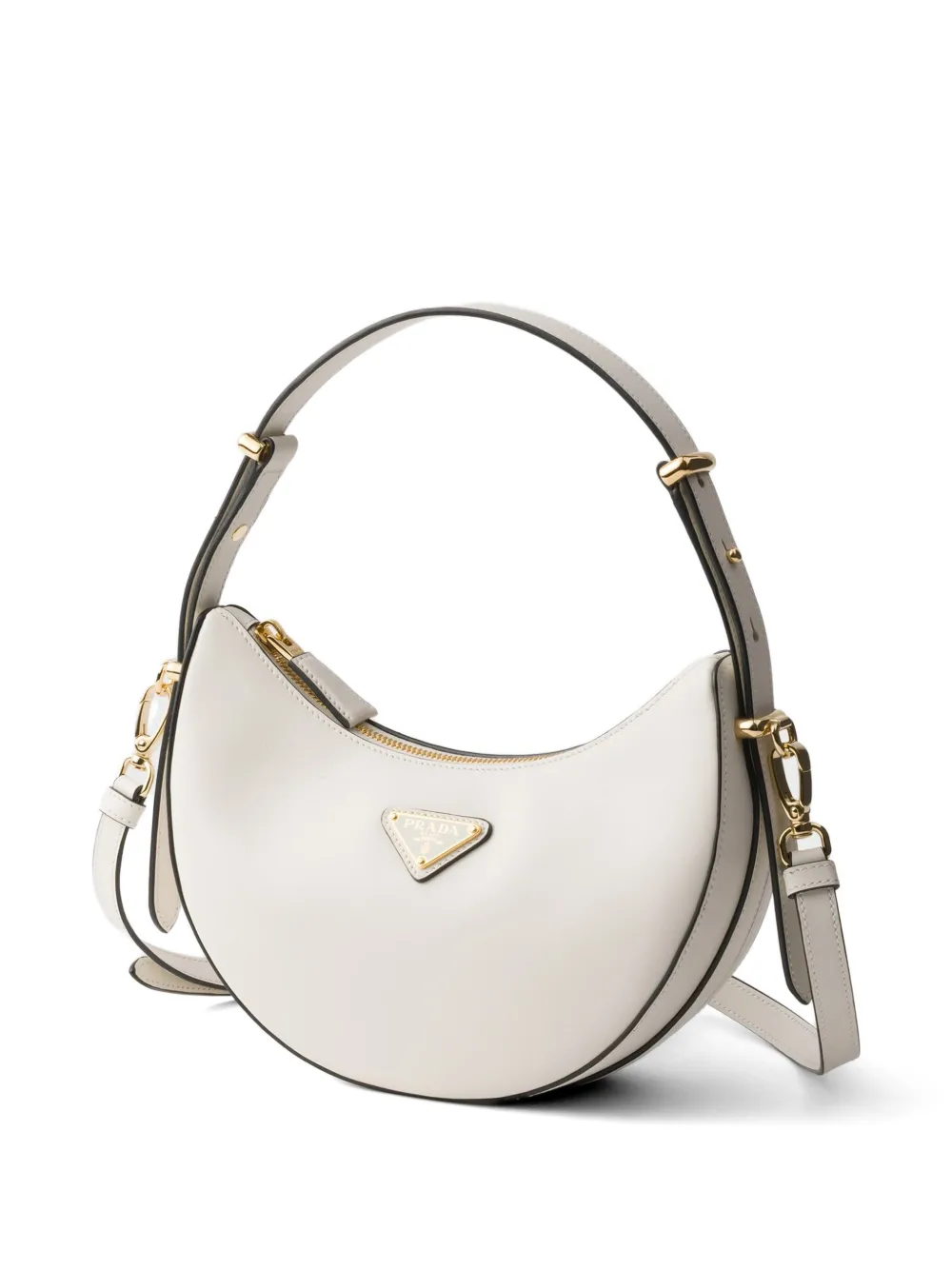  Prada Arqué Mini Leather Shoulder Bag - White 