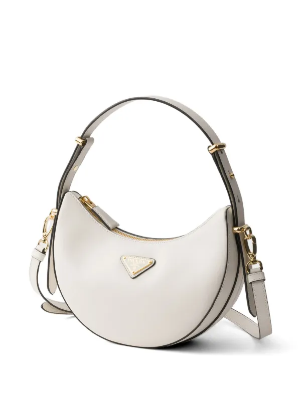 Prada アーケ レザーショルダーバッグ ミニ | ホワイト | FARFETCH JP