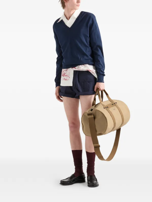 Prada キャンバス ダッフルバッグ | ニュートラル | FARFETCH JP