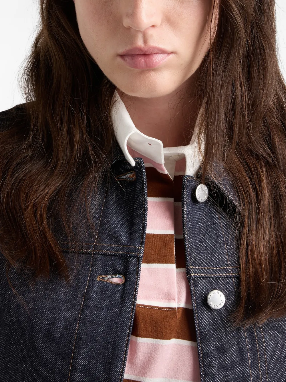 Prada Denim jack Blauw