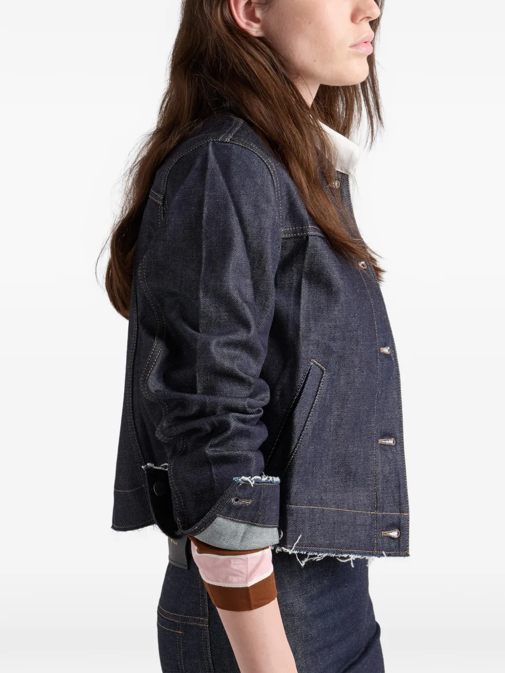 Prada Denim jack Blauw