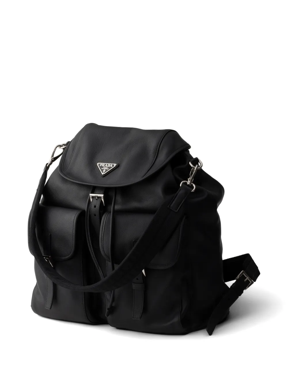 Prada Leren rugzak Zwart