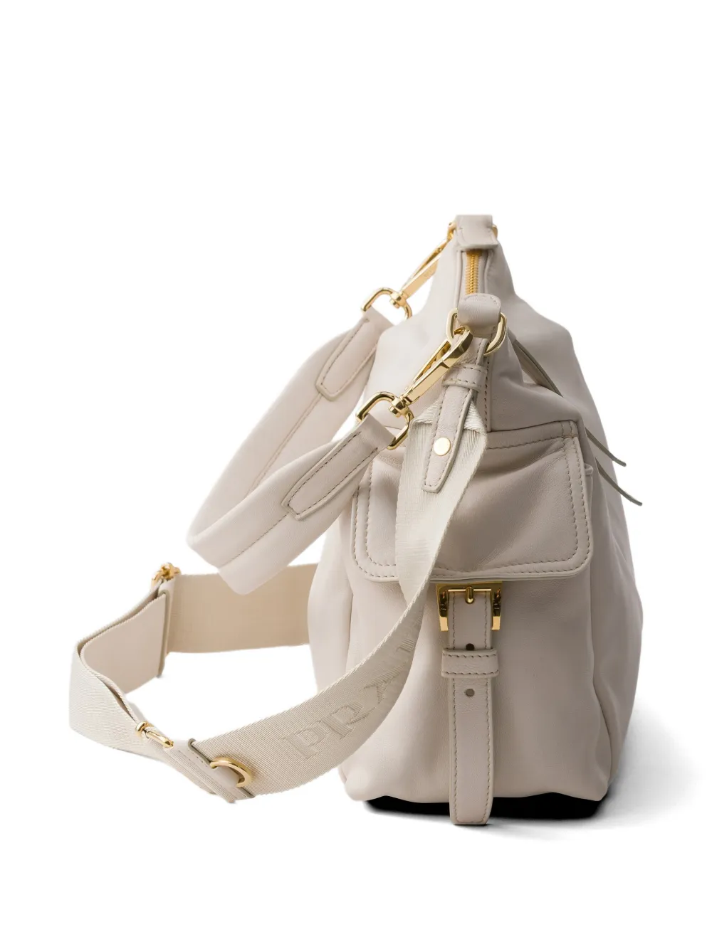 Prada Explore grote tas van nappa leer Beige