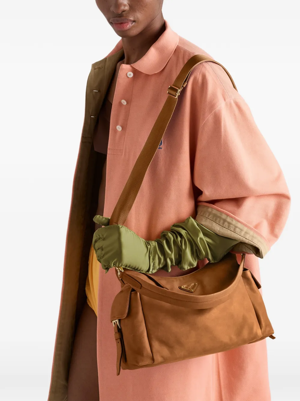 Prada Explore grote tas van nappa leer Bruin