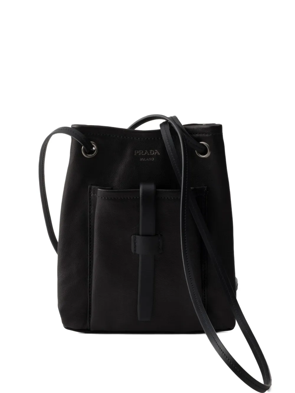 Prada Borsa a spalla mini in pelle - Nero