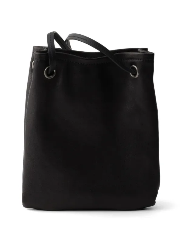 Prada レザー ショルダーバッグ | ブラック | FARFETCH JP