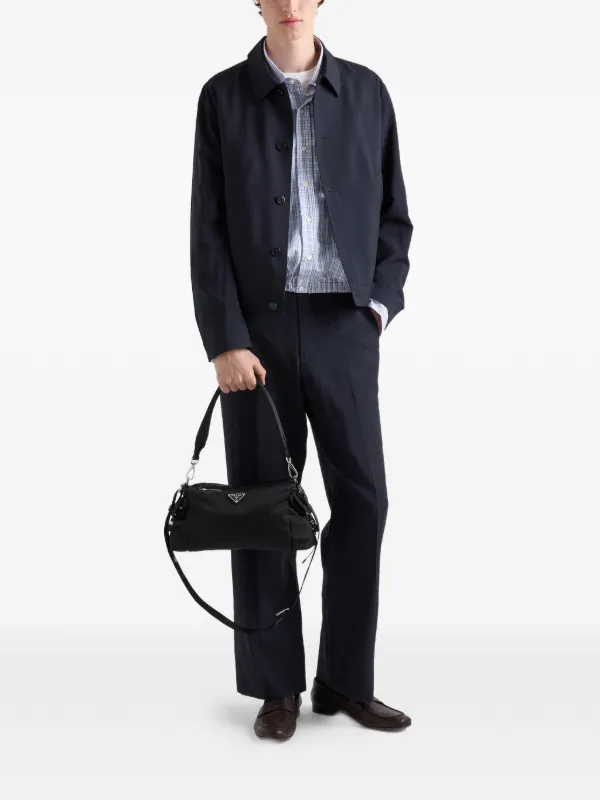 Prada Explore Re-nylon And Leather Bag | Black | FARFETCH
