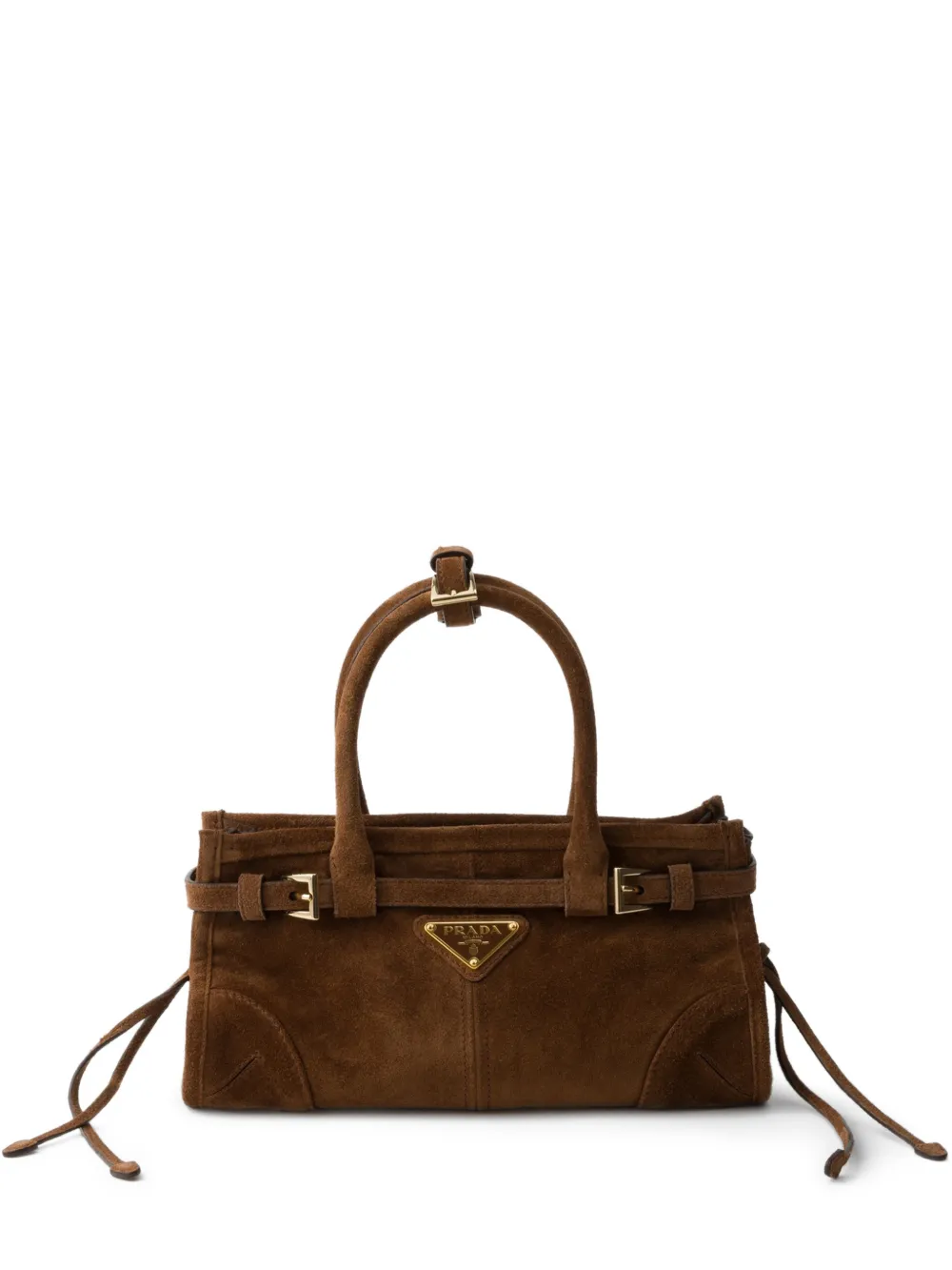 Prada Bonnie suede mini handbag - Marrone