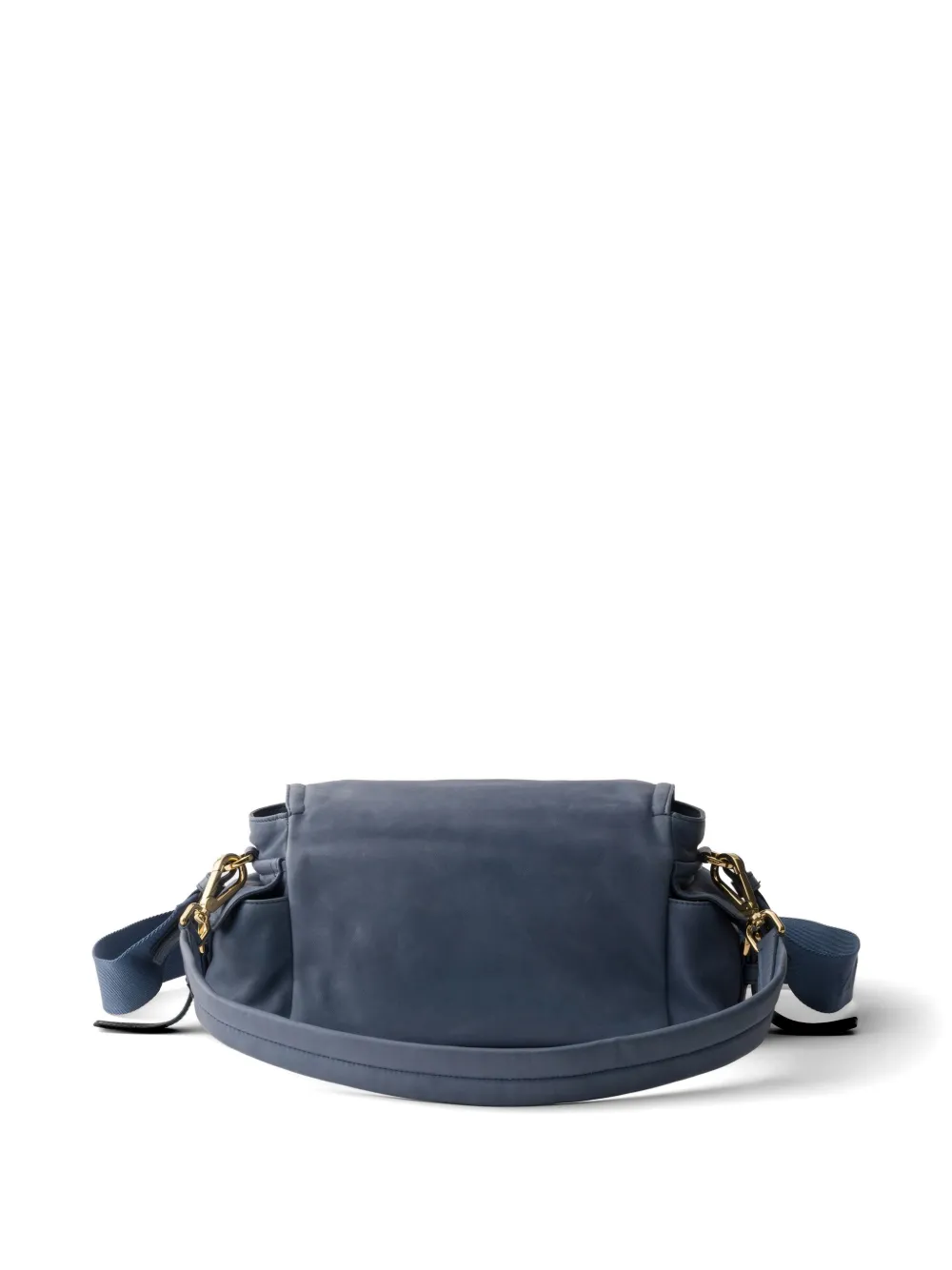 Prada Explore Medium Nappa Leather Shoulder Bag With Flap In Blue