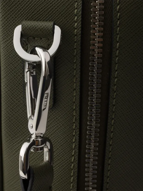 Prada Saffiano Leather Work Bag | Green | FARFETCH