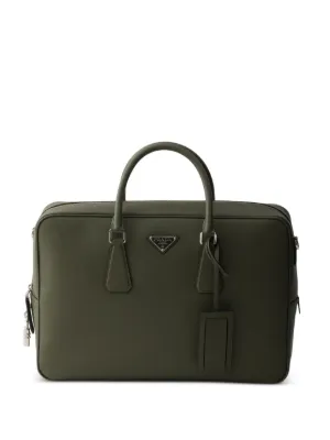 Prada Saffiano-leather Briefcase | Black | FARFETCH