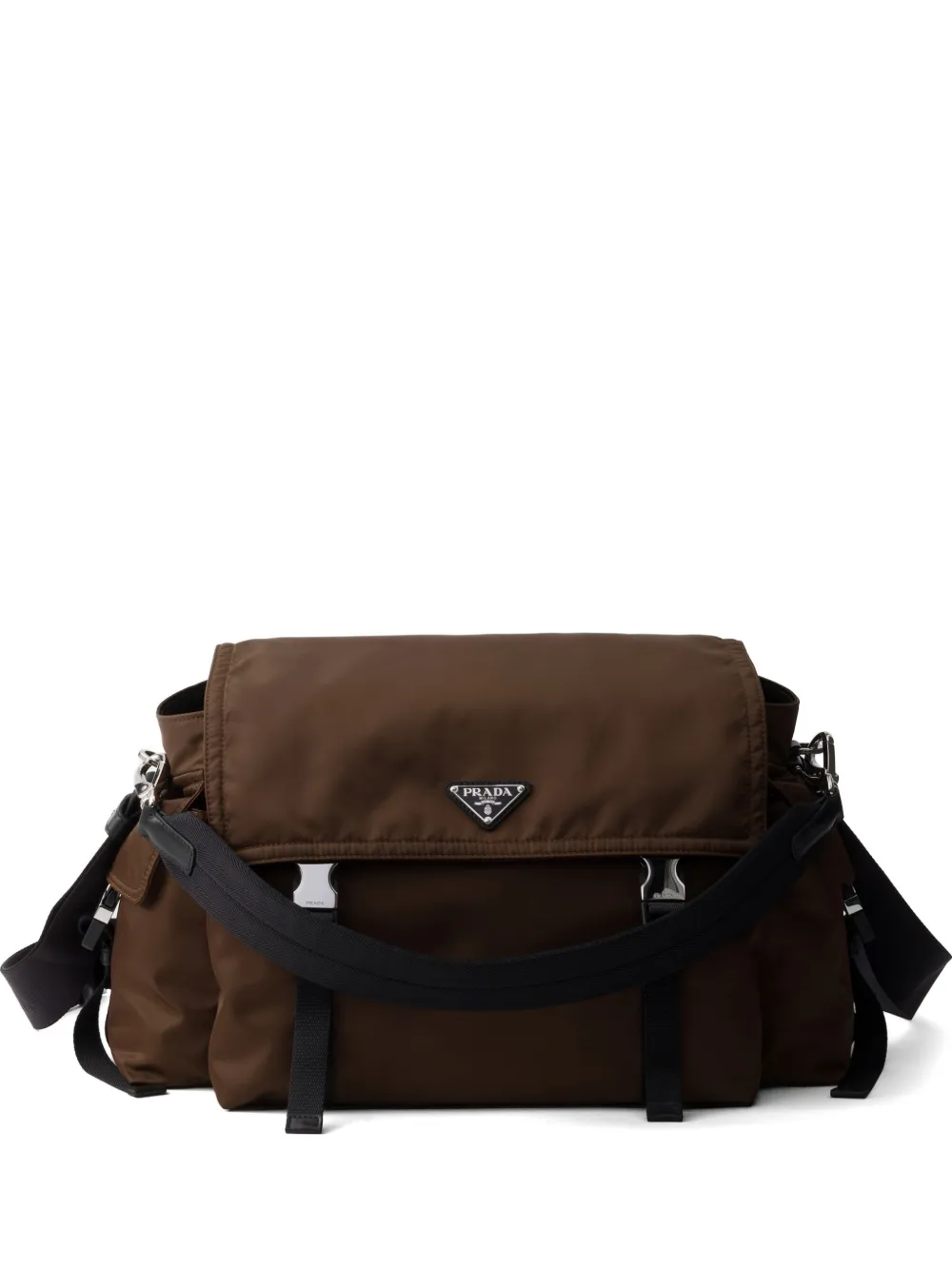 Prada Explore Re-Nylon and leather bag - Marrone