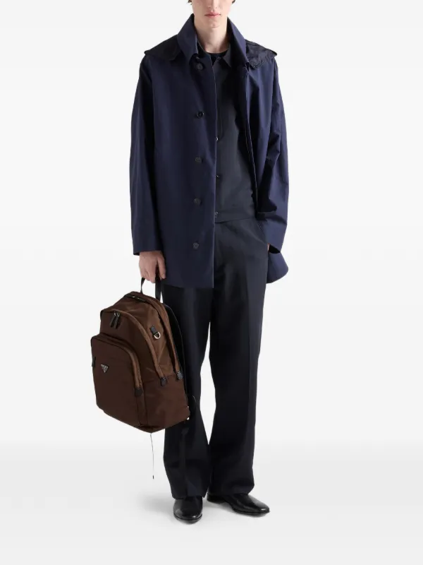 PRADA サフィアーノレザー バックパック Prada Re-Nylon＆サフィアーノレザー バックパック | ブラウン