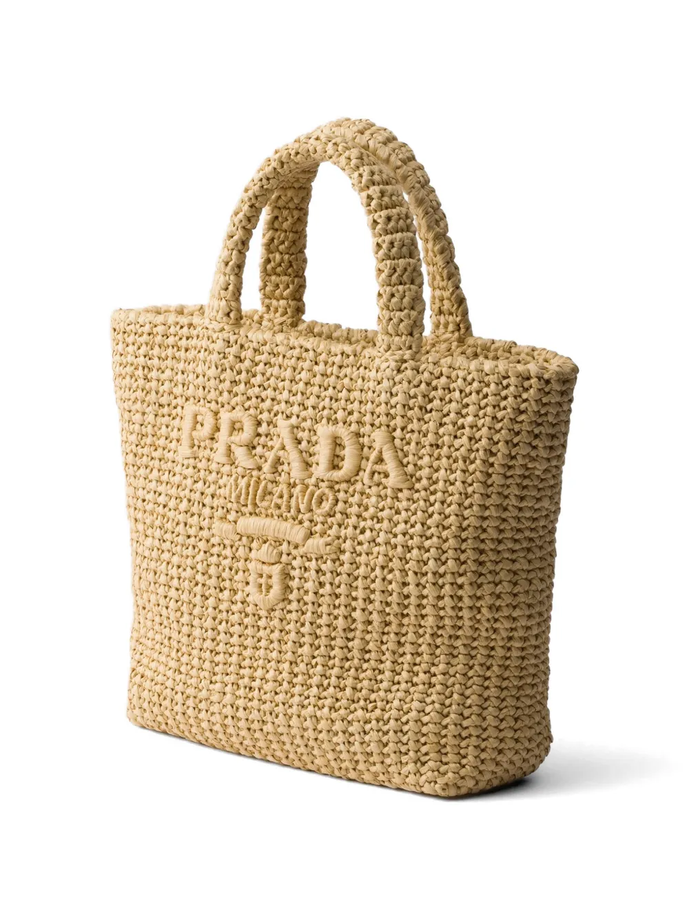 Prada Sicily gehaakte shopper Beige