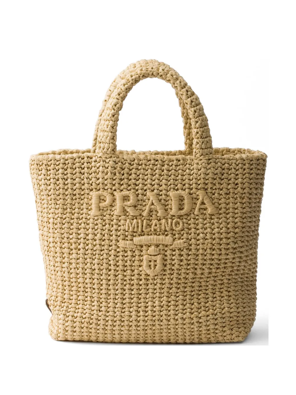 Prada small crochet tote bag - Toni neutri