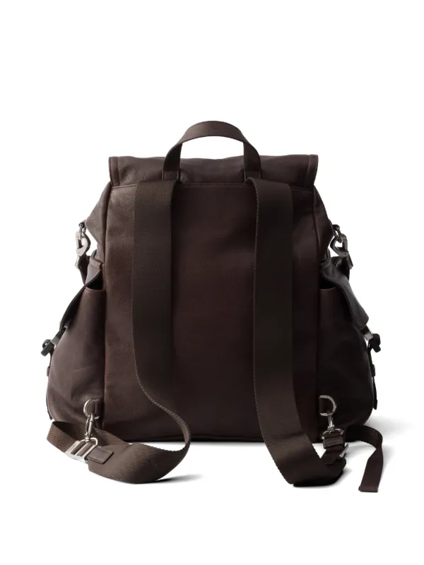 Prada エクスプローラ レザーバックパック | ブラウン | FARFETCH JP