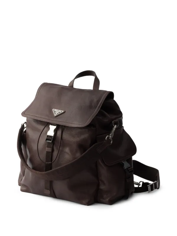 Prada Explore Leather Backpack | Brown | FARFETCH
